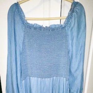 Off the Shoulder Chambray denim dress,